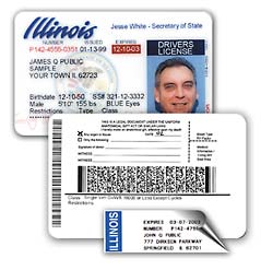 License name. Illinois Driver License. Illinois Driver License back. Illinois Driver License PSD. Illinois Driver License explain.